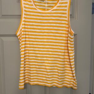 JCREW girlfriend tank. Yellow stripped.  XL